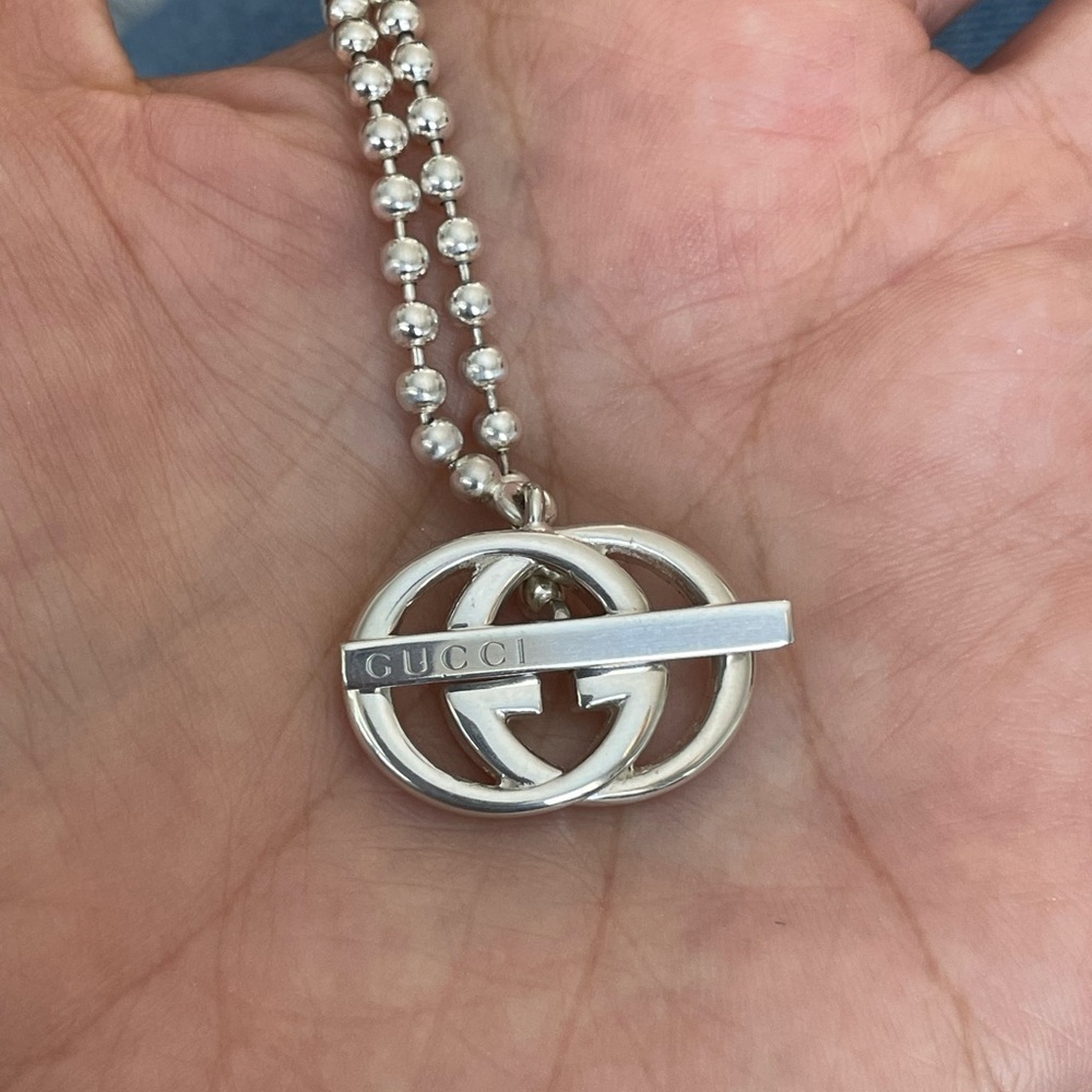 Gucci Silver Logo Necklace